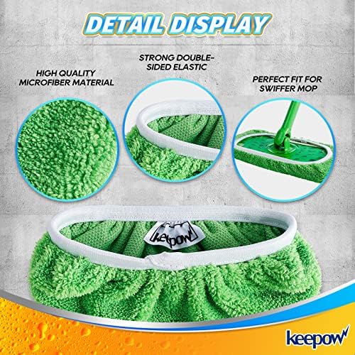 KEEPOW 8 Pack Reusable Mop Pads for Swiffer