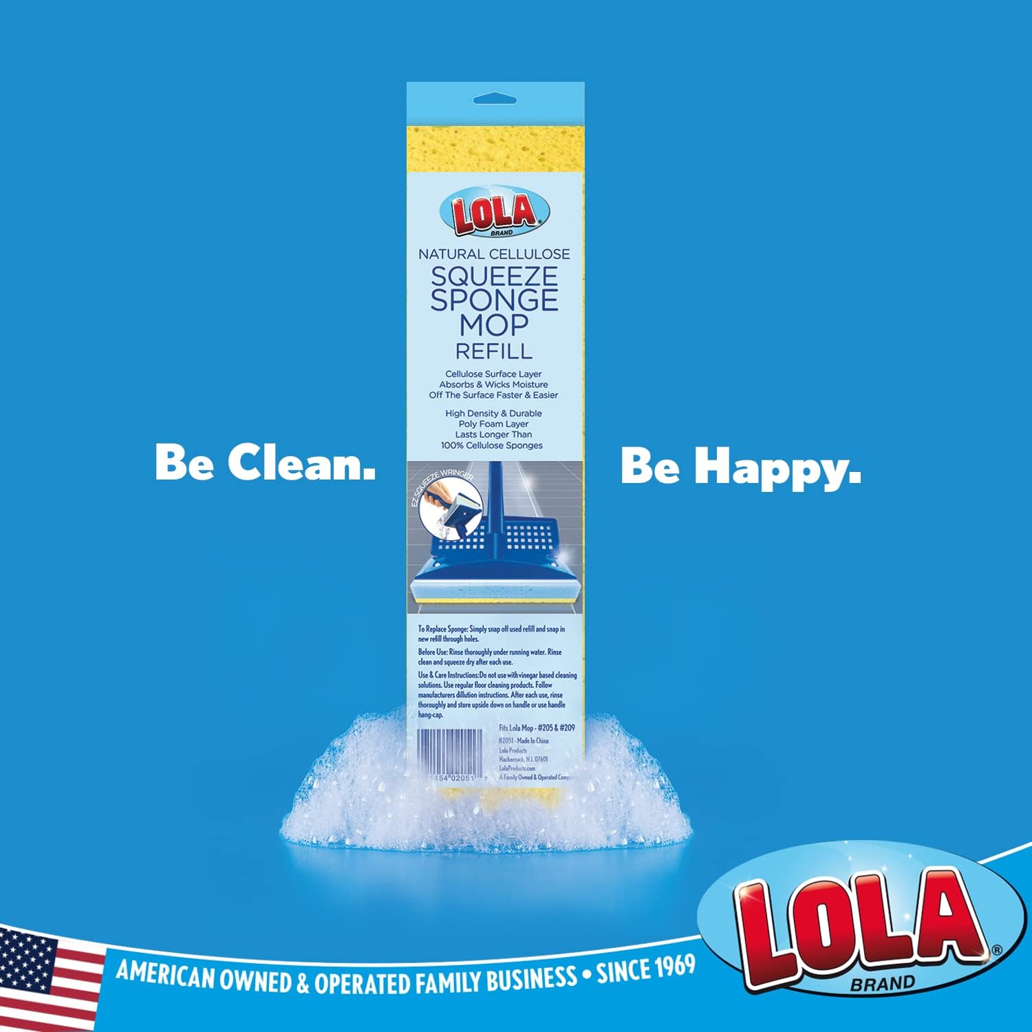 Lola Replacement Sponge Mop Head - 9 Head Foam Cellulose