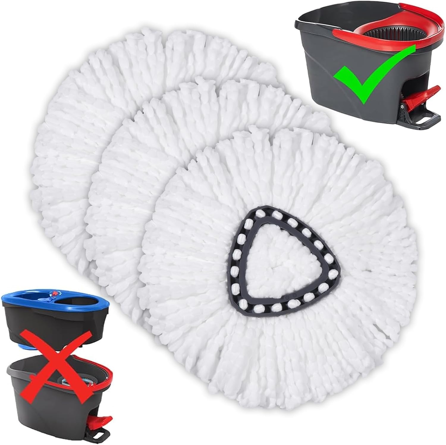 TATAANTY Spin Mop Replacement Heads 3 Pack 1