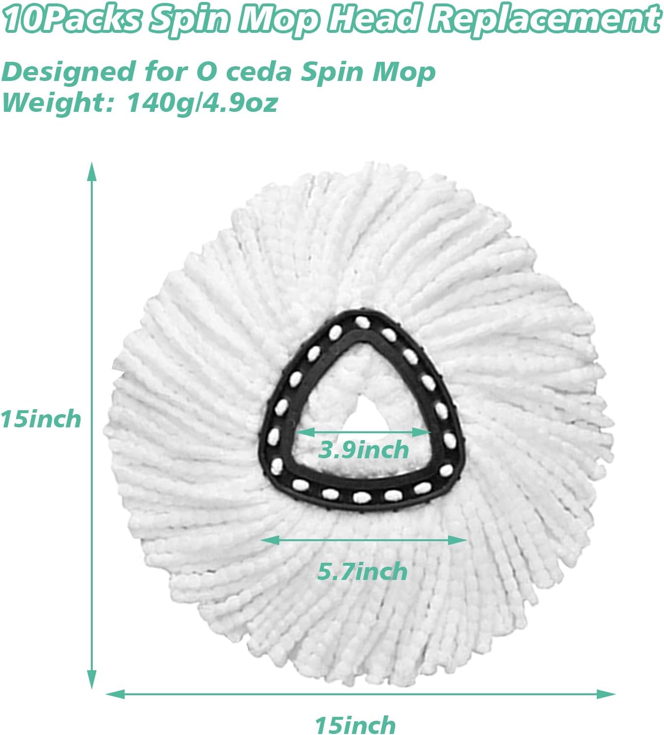 10PCS Spin Mop Replacement Heads 100 Microfiber