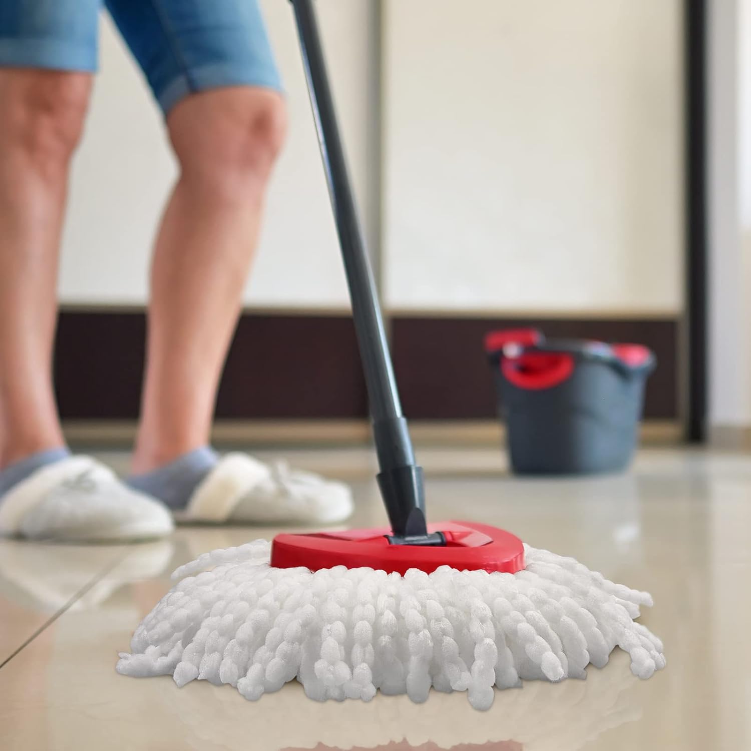 GRAREND 4 Pack Mop Replacement Heads for Ocedar Spin Mop