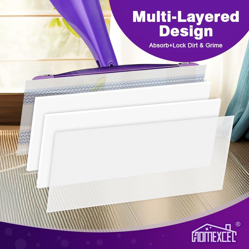 HOMEXCEL Dry Floor Mop Pads 16 Count for Swiffer WetJet