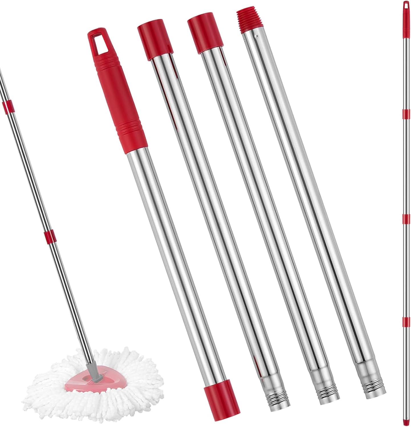 Generic Mop Handle Replacement 4 Section Red 30 to 58 1