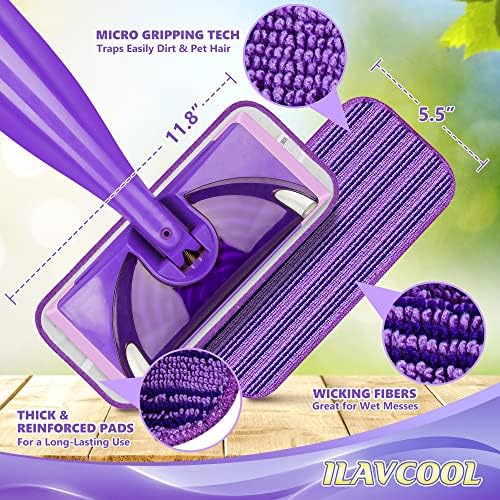 ILAVCOOL 6 Pack Reusable Mop Pads for Swiffer Wet Jet 1