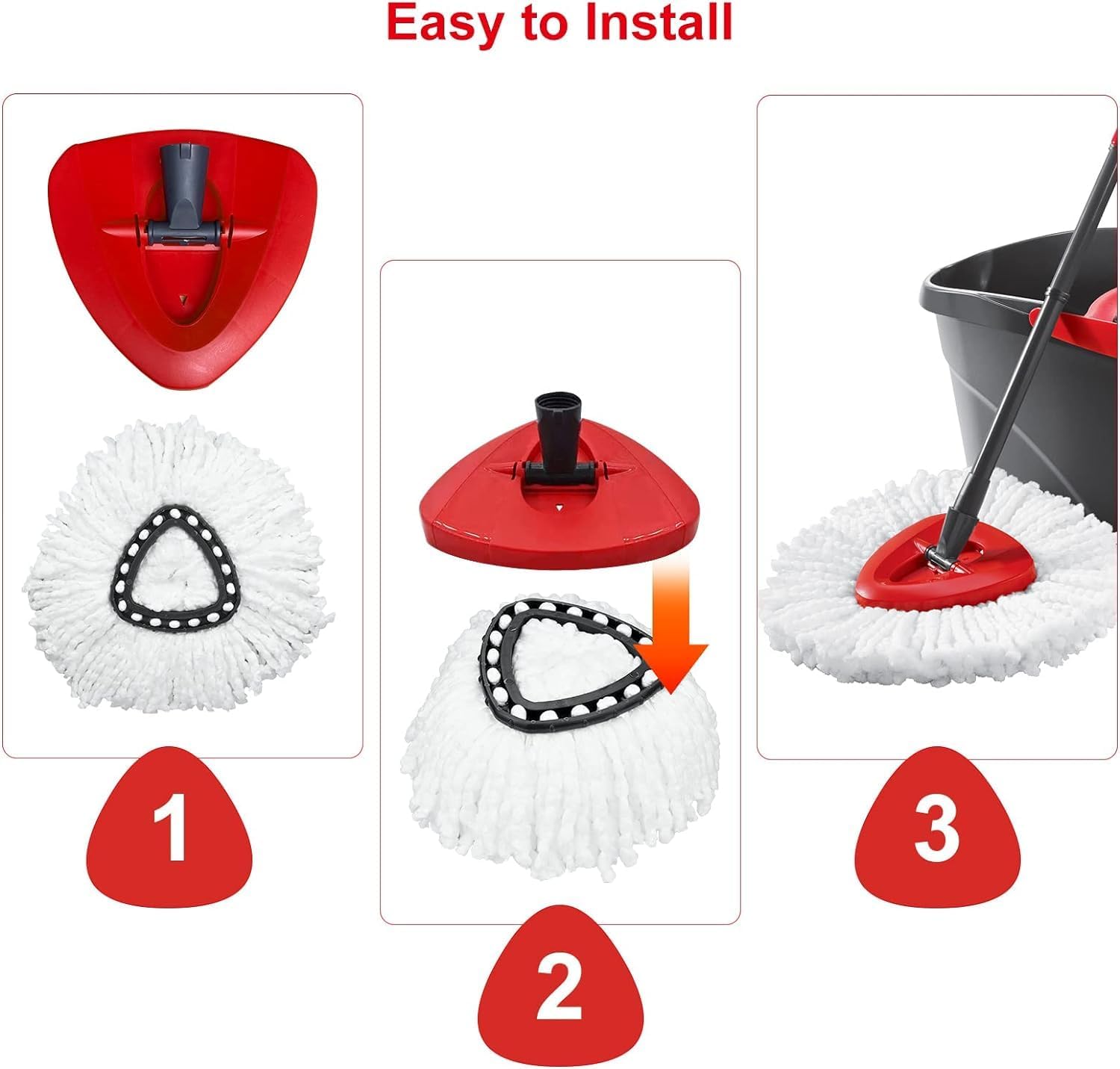CCMRCQ Spin Mop Replacement Head 3 Pack