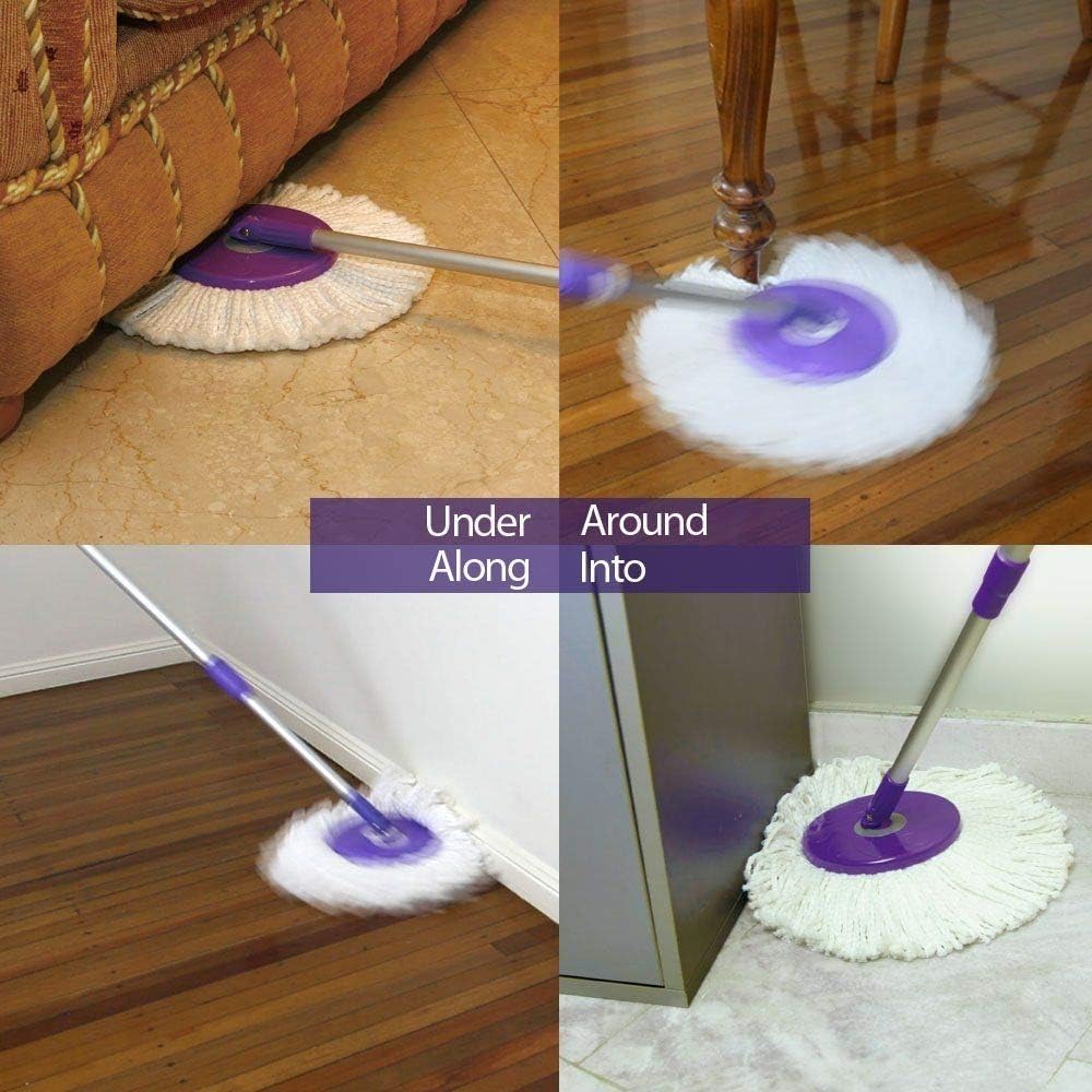 Tidy Monster 6 Pack Spin Mop Replacement Heads - Microfiber Mop Refills White
