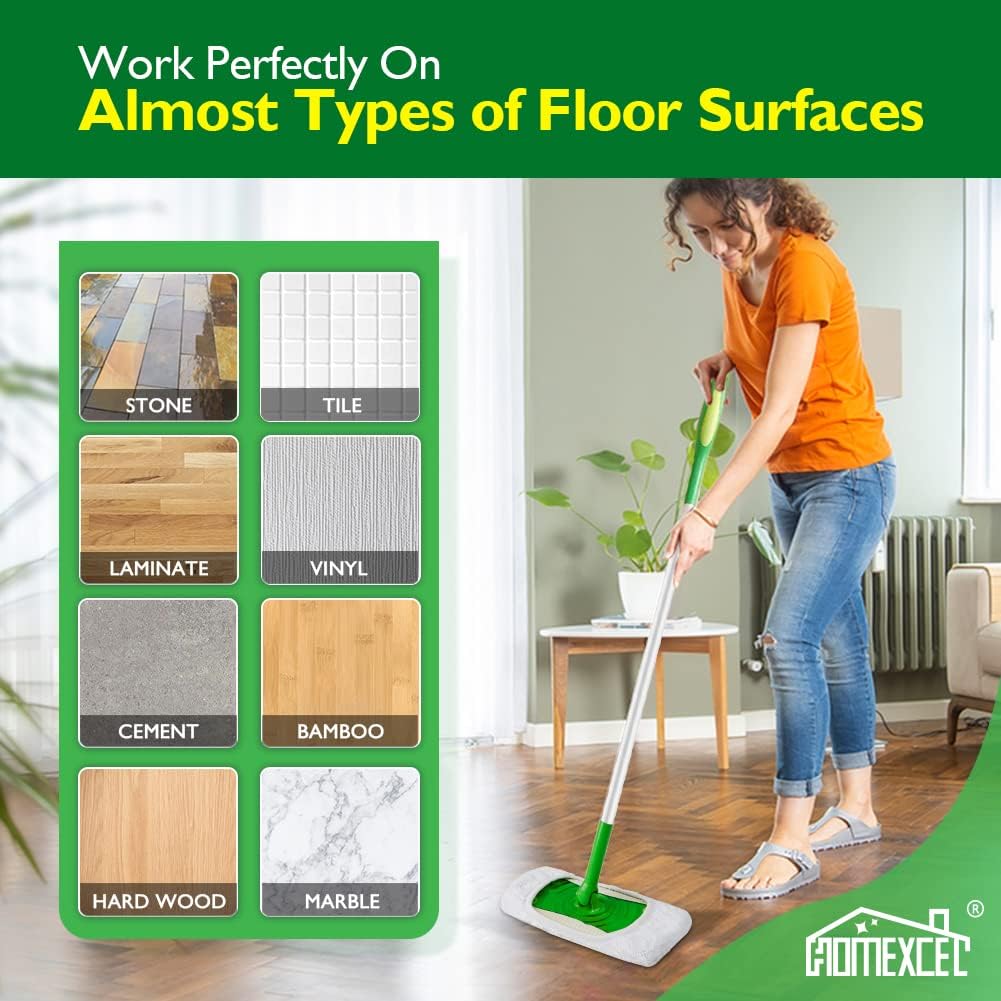 HOMEXCEL Reusable Microfiber Mop Pads Pack of 4