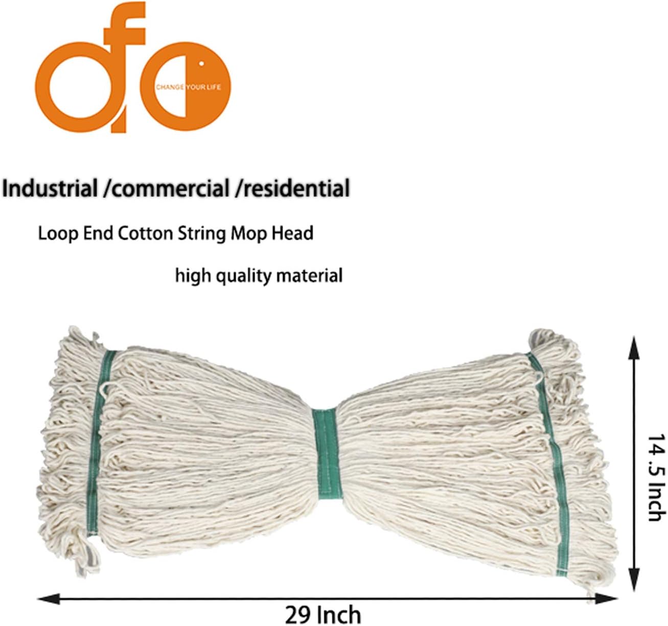 OFO Loop-End Cotton String Mop Head 3-Packs