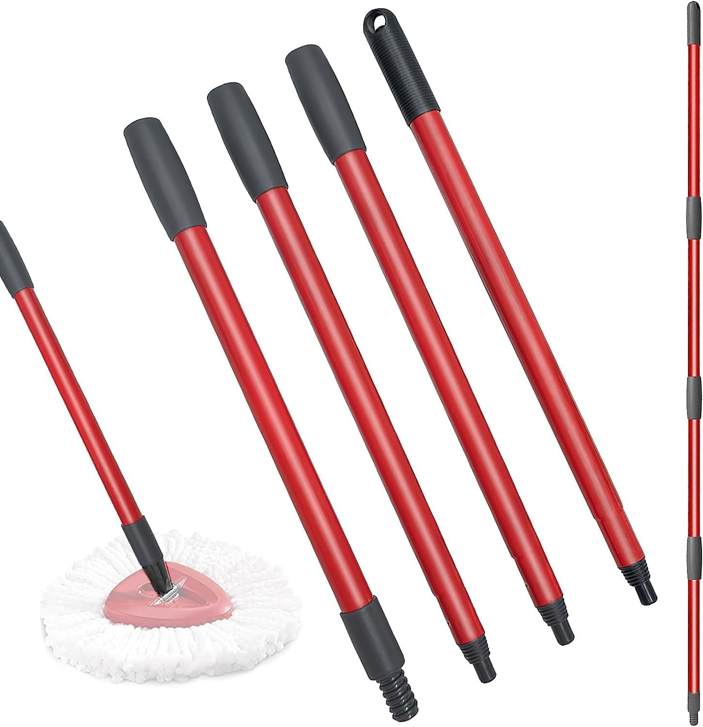 Qulable Spin Mop Replacement Handle - 4-Section Adjustable 30 to 58 Mop Stick