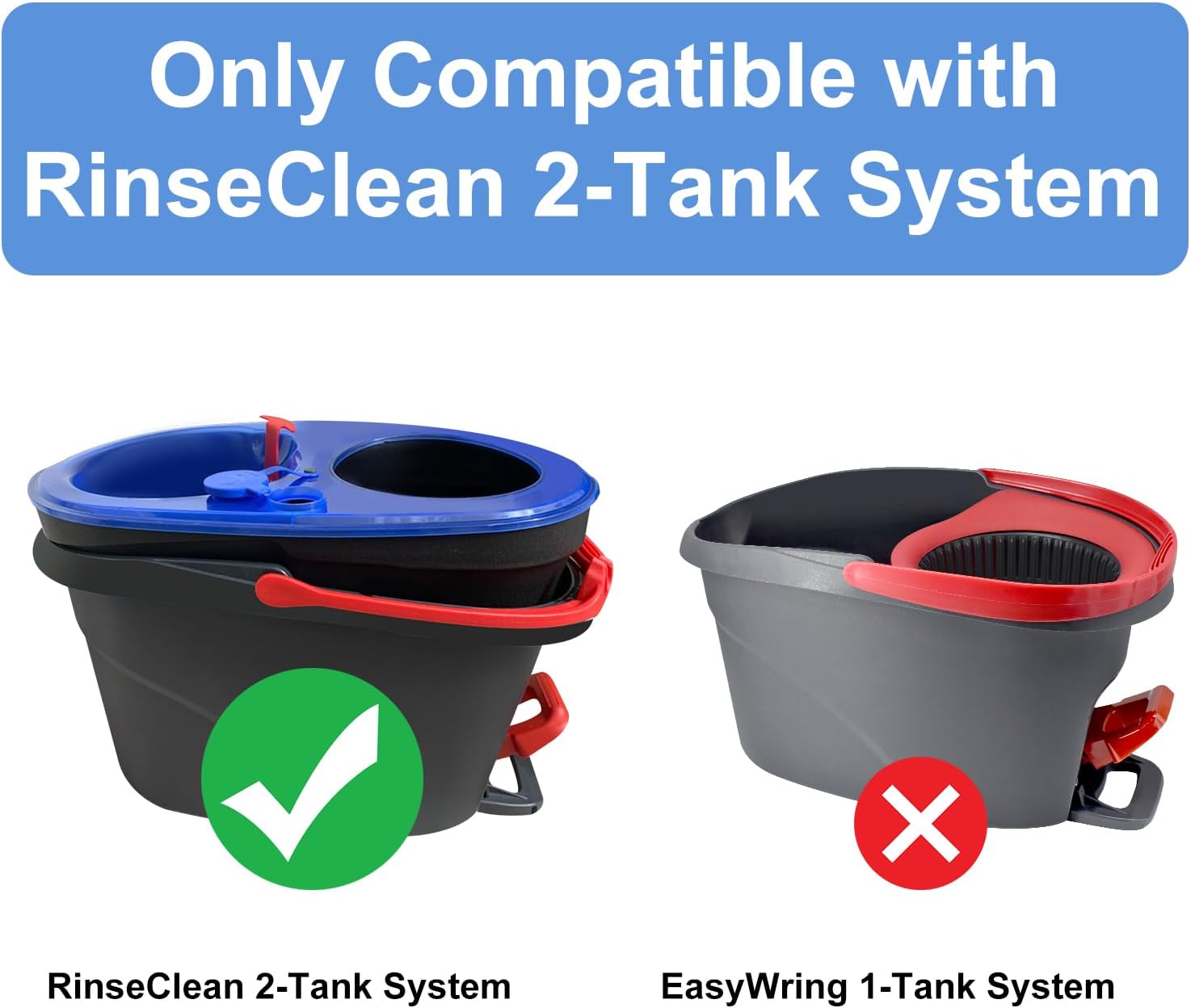 DLAIMI 3 Pack Mop Heads for RinseClean 2-Tank System