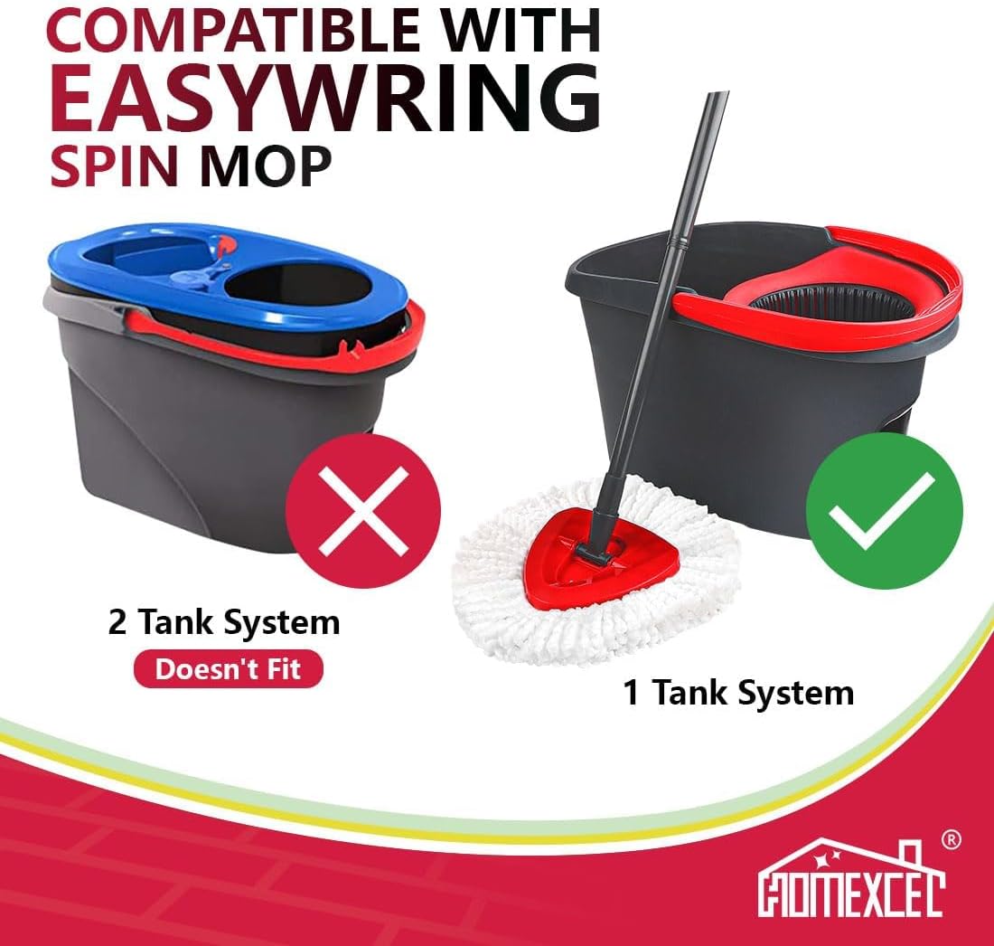 HOMEXCEL 6-Pack Mop Heads for O-Cedar EasyWring Spin Mop