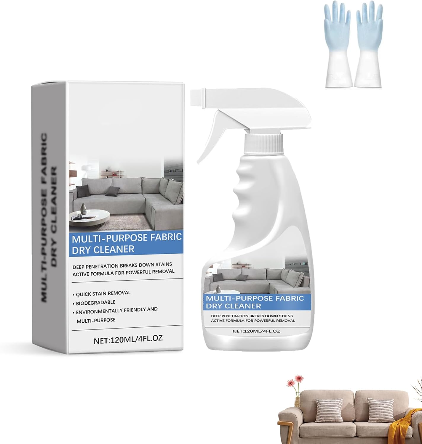 Faithfulm Fabric Couch Cleaner Stain Remover Spray 120ml 1