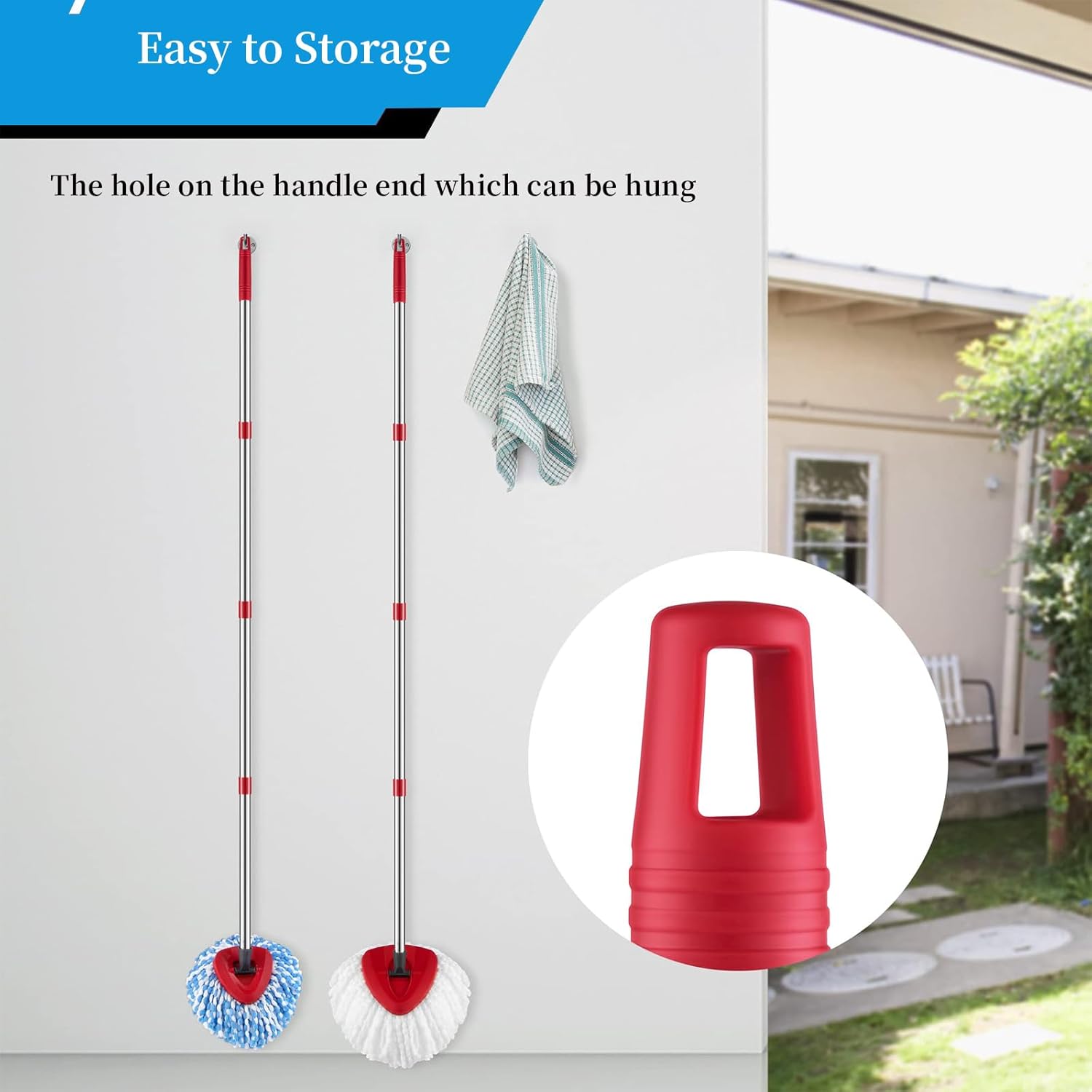 Generic Mop Handle Replacement 4 Section Red 30 to 58 1