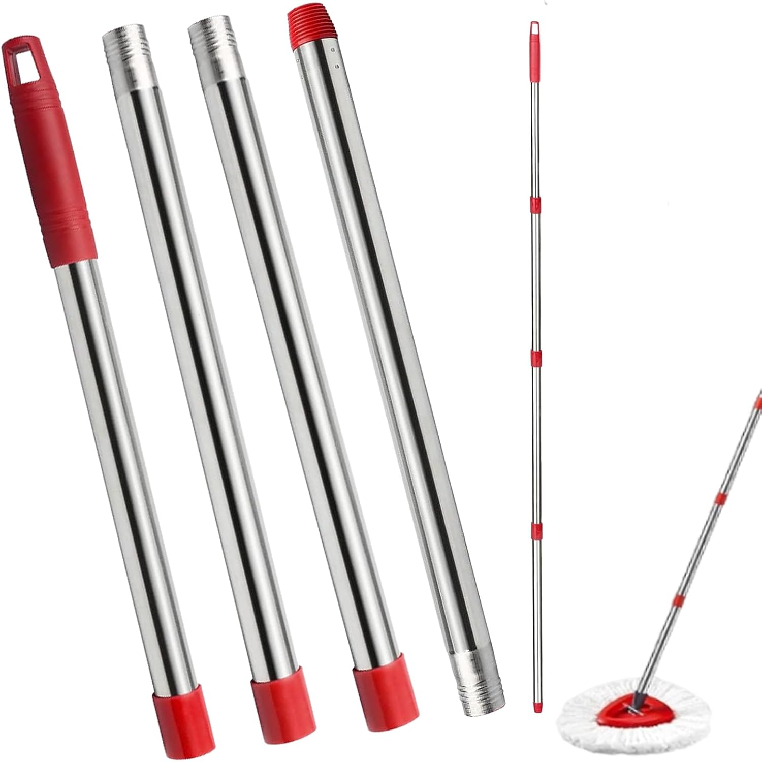 Fazlynyi Spin Mop Handle 4-Section Adjustable
