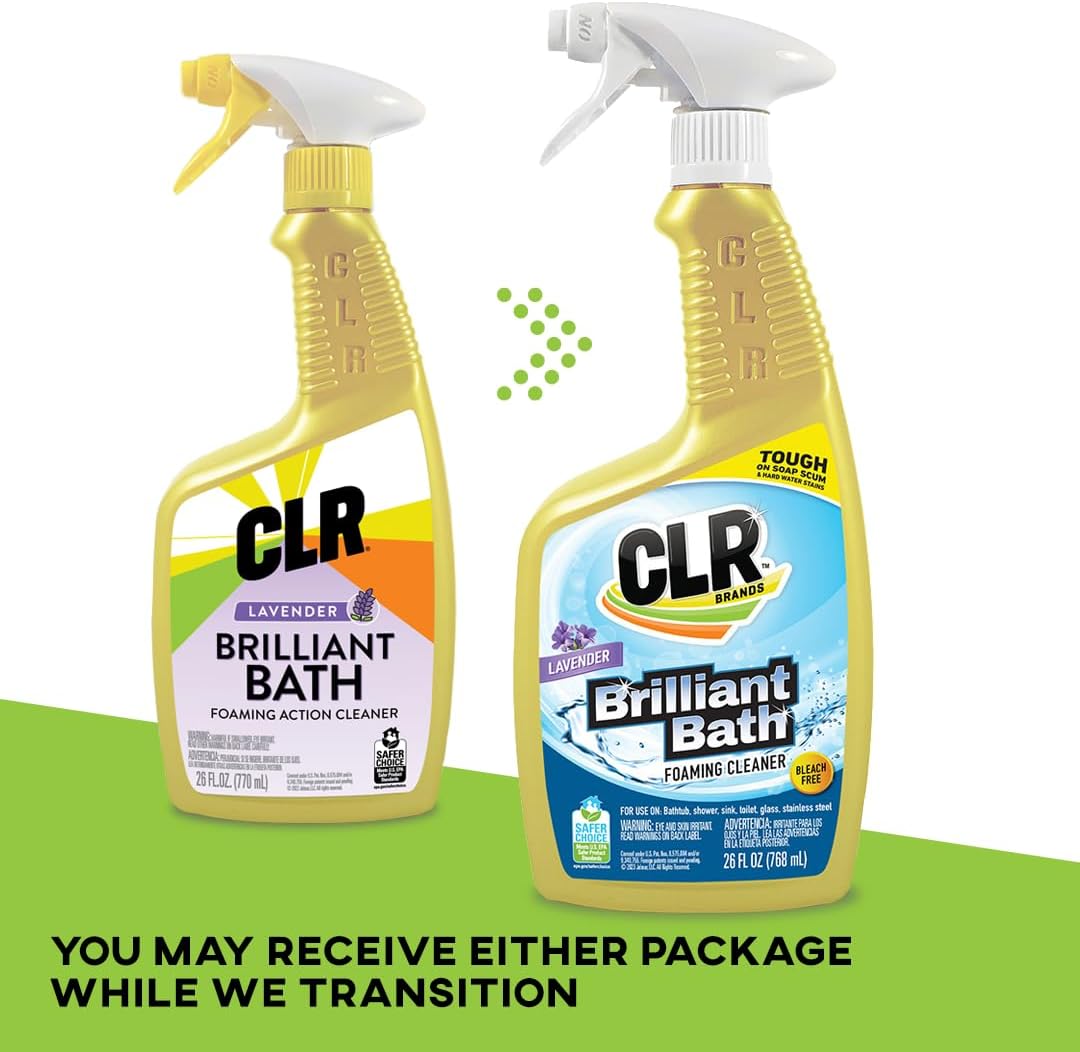 CLR Brilliant Bath Foaming Action Cleaner Spray - 26 Ounce Pack of 2