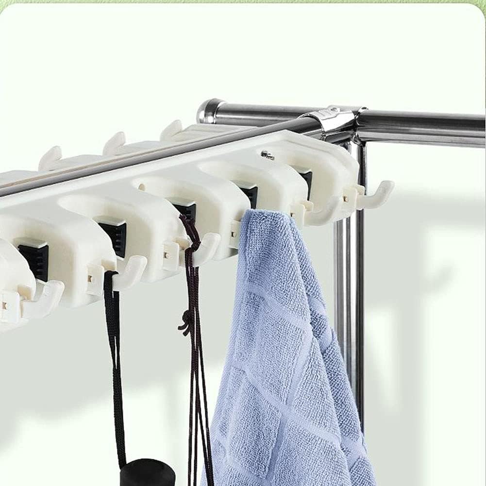 Stainless Steel Broom Mop Holder with 24 Hooks