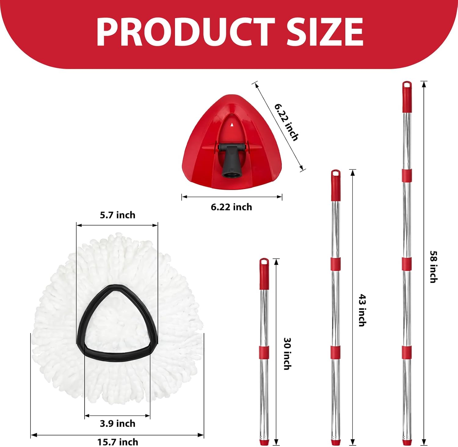 Nuorest Spin Mop Replacement Set for Oceda EasyWring
