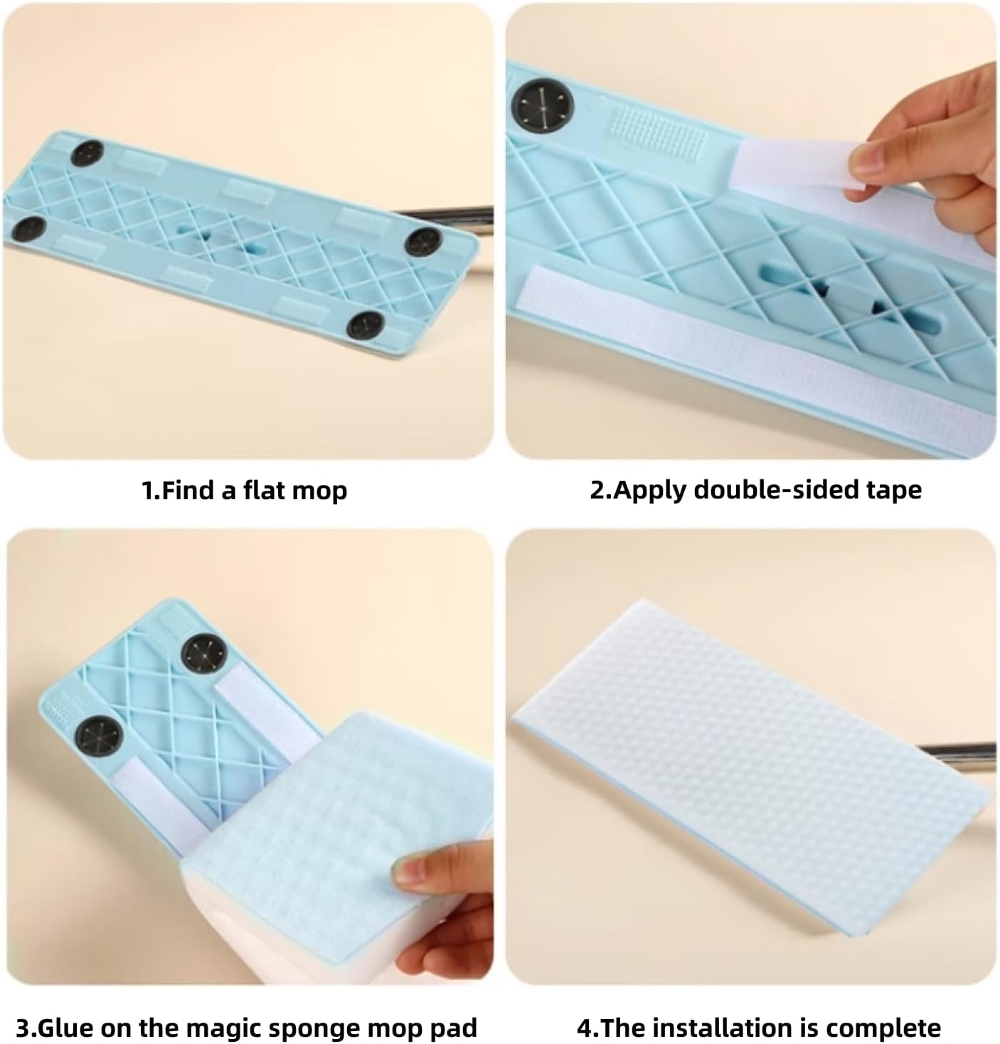 BAISENJIE Magic Sponge Eraser Mop Pads 129x472x098in