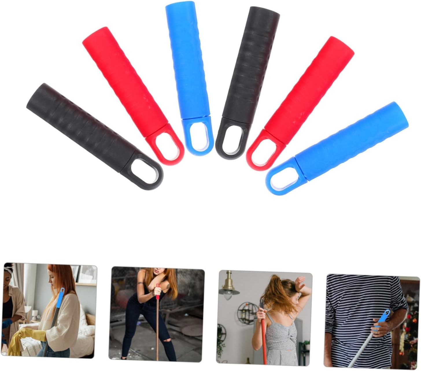Ipetboom 6pcs Slip Mop Handle Grip Sleeves with Hanging Hook 1