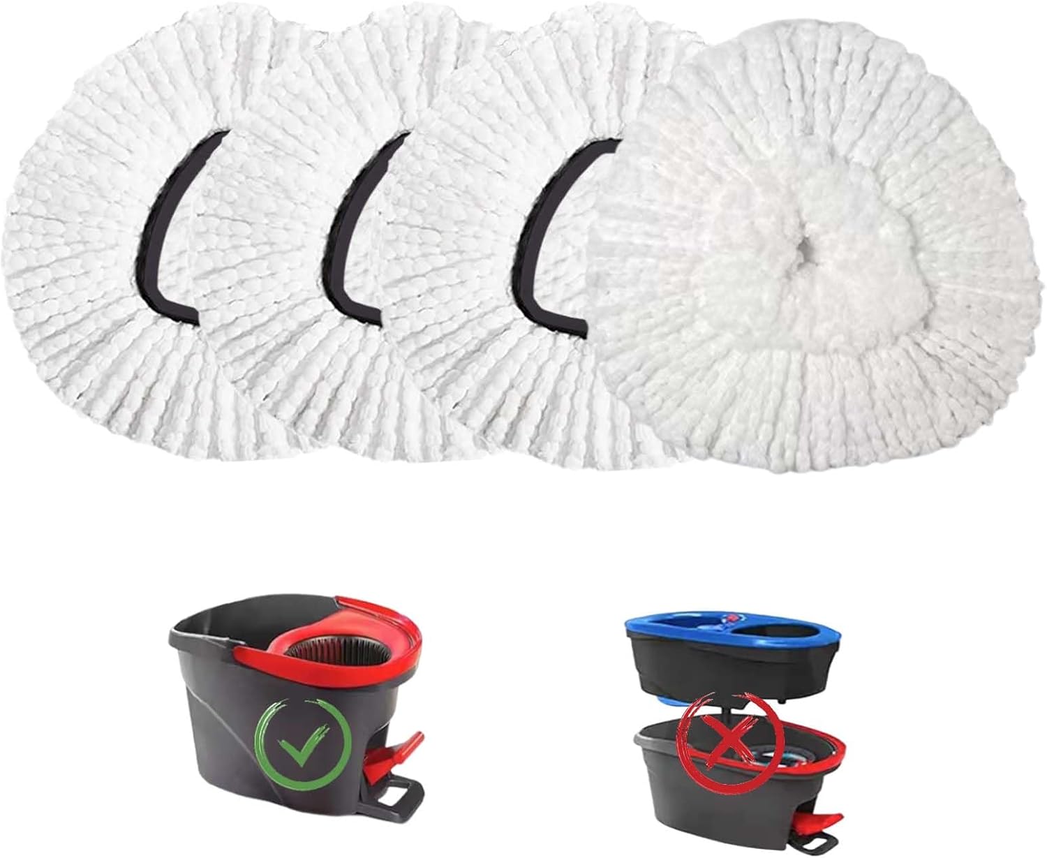 Fazlynyi 4 Pack Mop Replacement Heads for O-Ceda