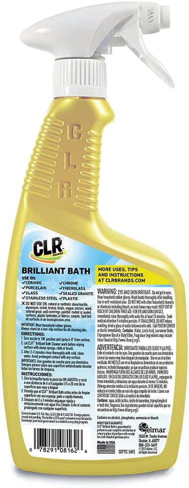 CLR Brilliant Bath Foaming Action Cleaner Spray - 26 Ounce Pack of 2