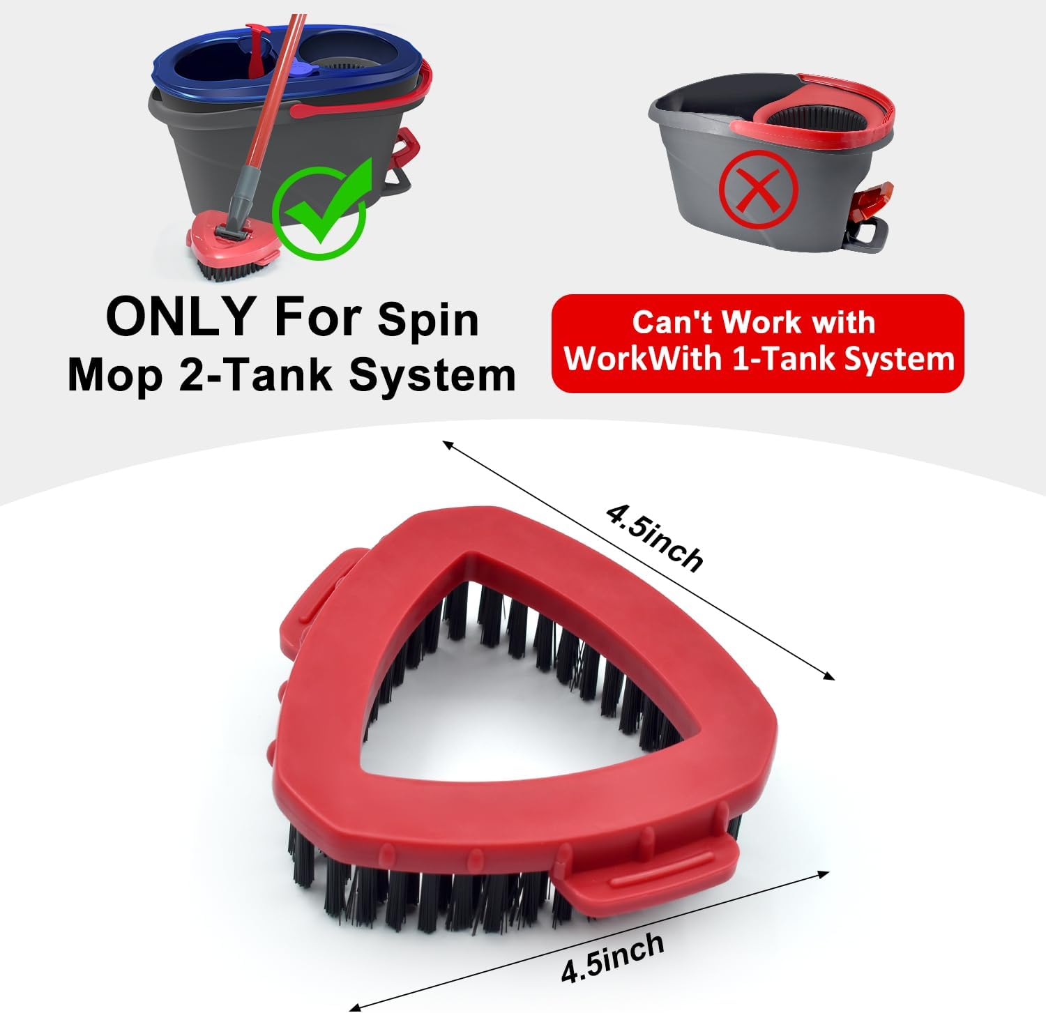 GFRED Replacement Scrub Brush Head for O Cedar 2 Tank Spin Mop