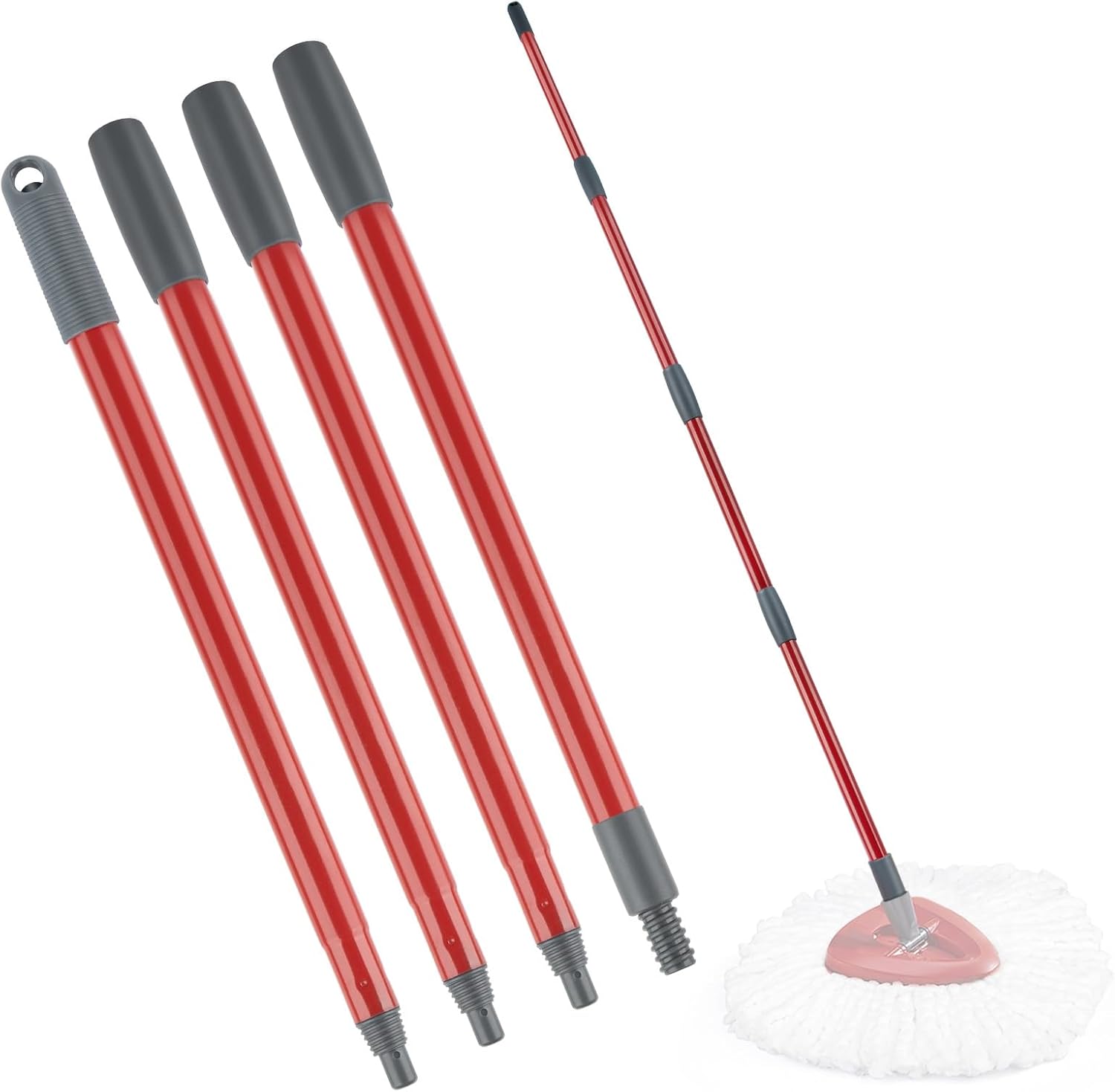 Ucoolbe Spin Mop Handle Replacement 4-Piece Adjustable 30-58