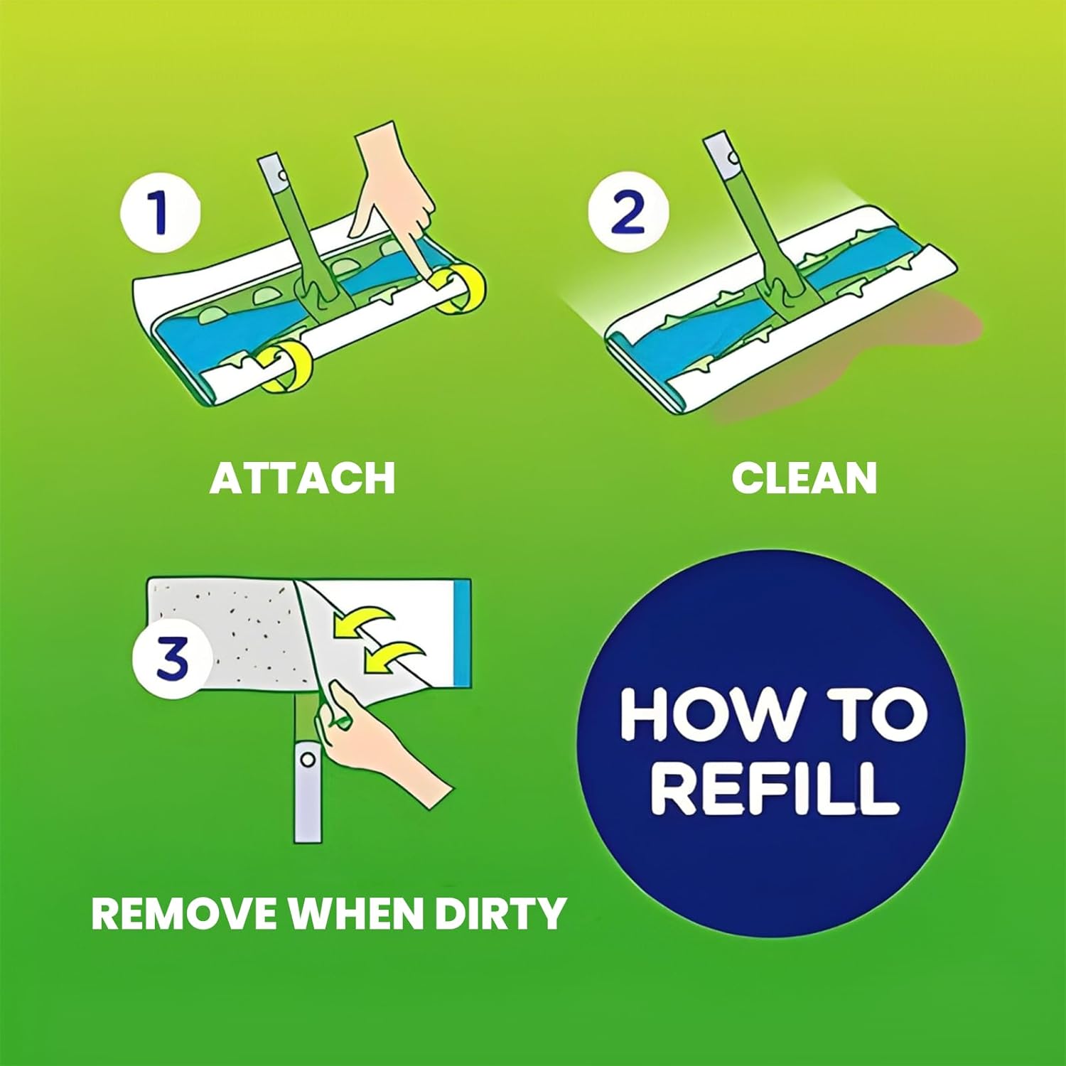 Upgraded Wet Mop Pads for Swiffer 32 Count Refills