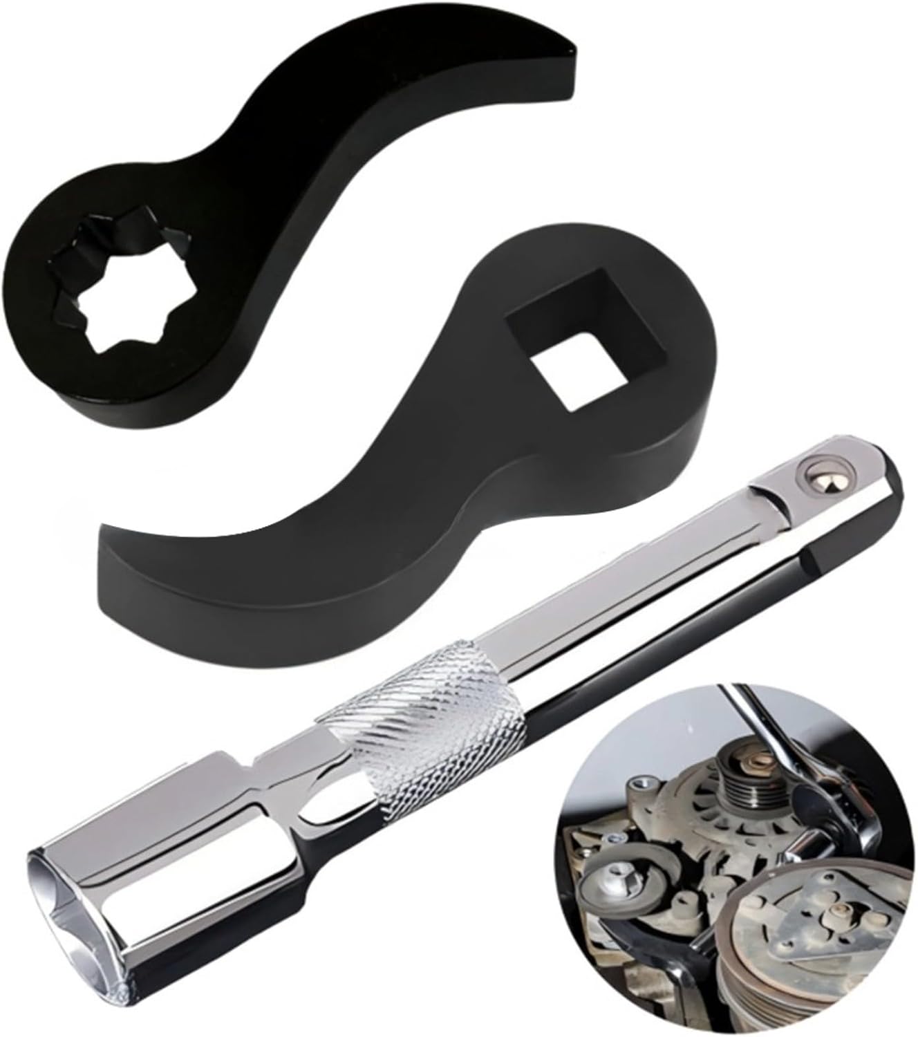 3Pcs Adjustable Pry Bar Wrench Adapter Tool Set