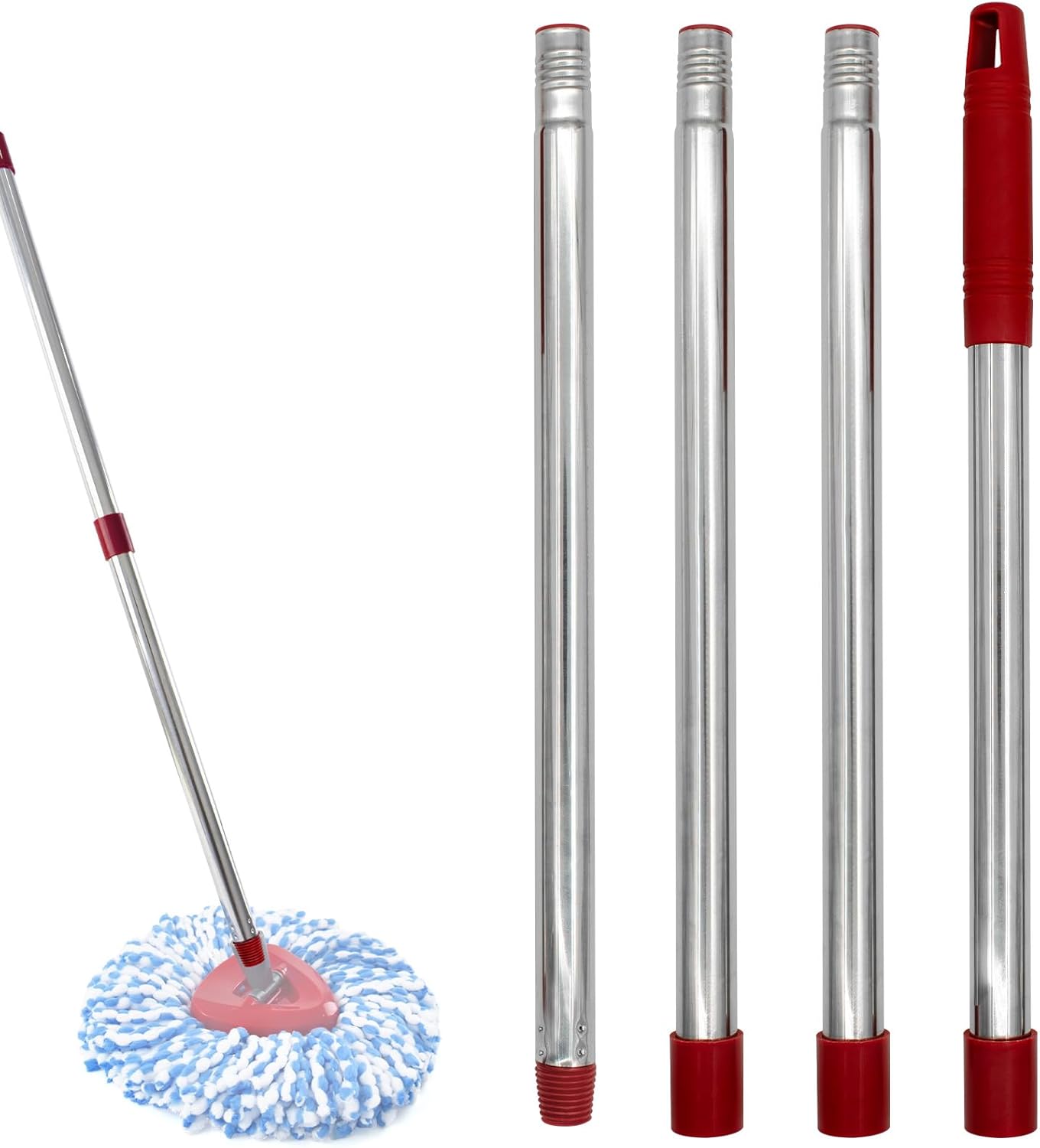 Aiyiried 4-Section Adjustable Mop Handle for O-Cedar
