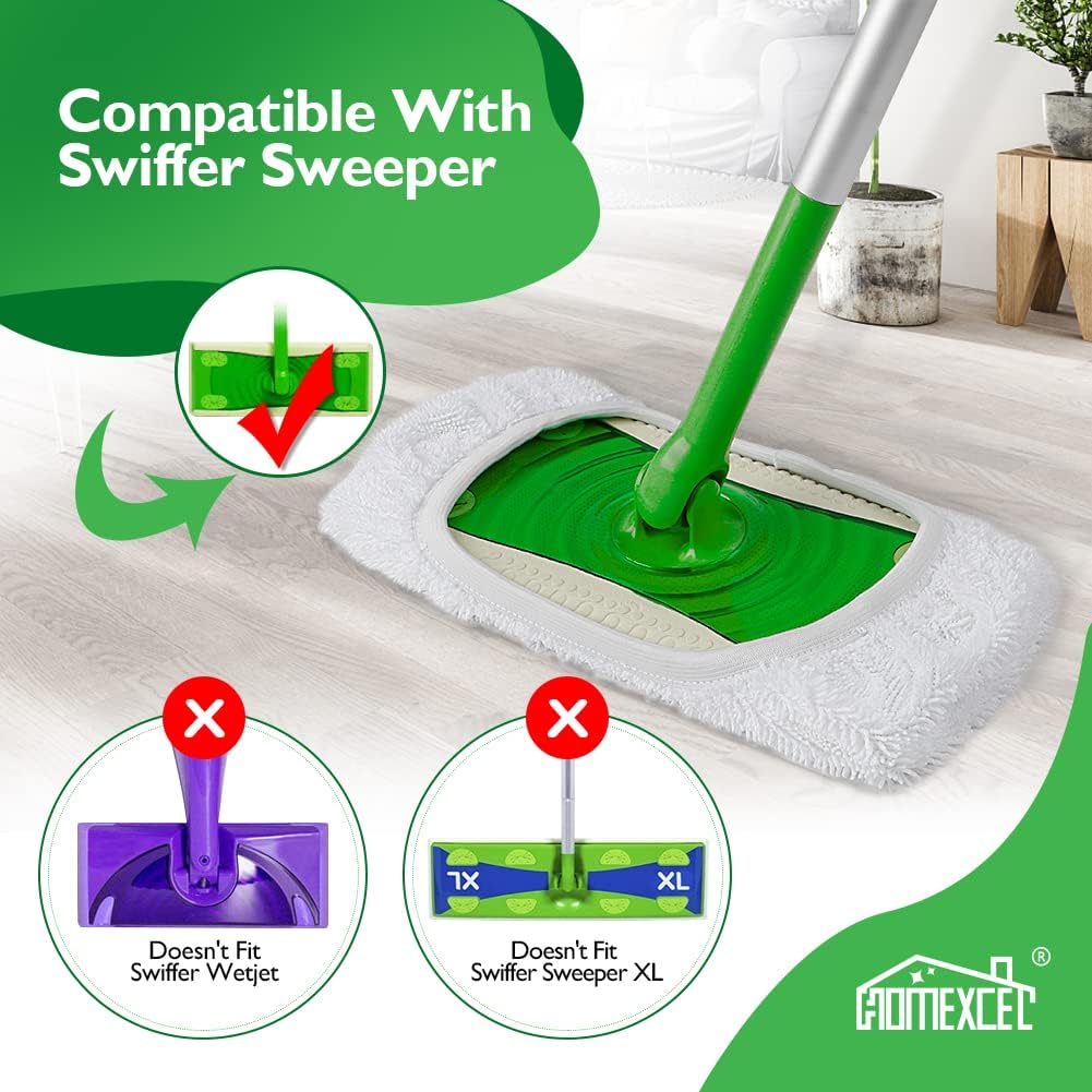 HOMEXCEL Reusable Microfiber Mop Pads Pack of 4