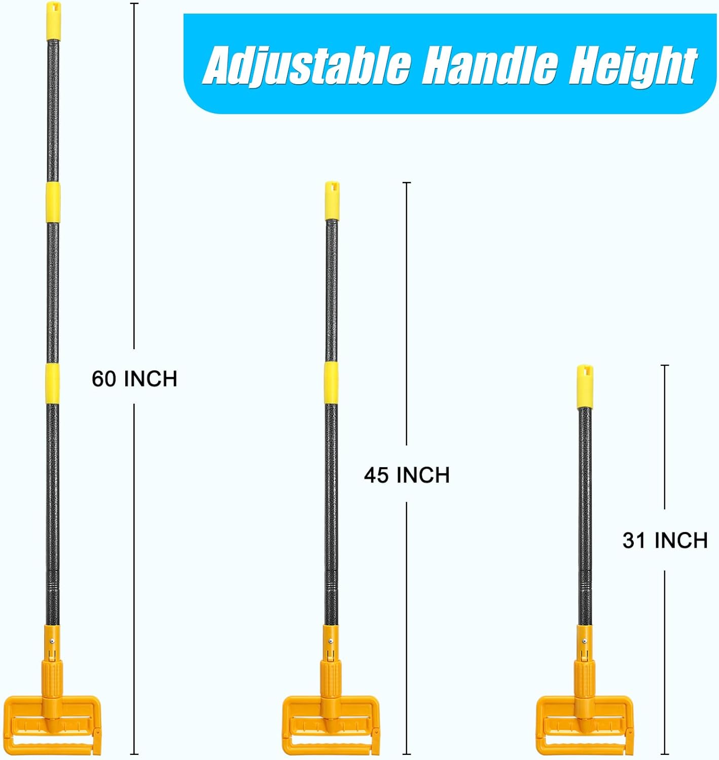 YeYeBest 60 Inch Heavy Duty Mop Handle - 2 Pack