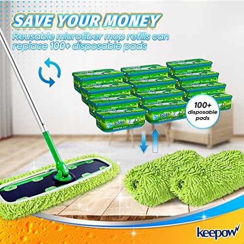 KEEPOW Reusable XL Mop Pads 4 Pack