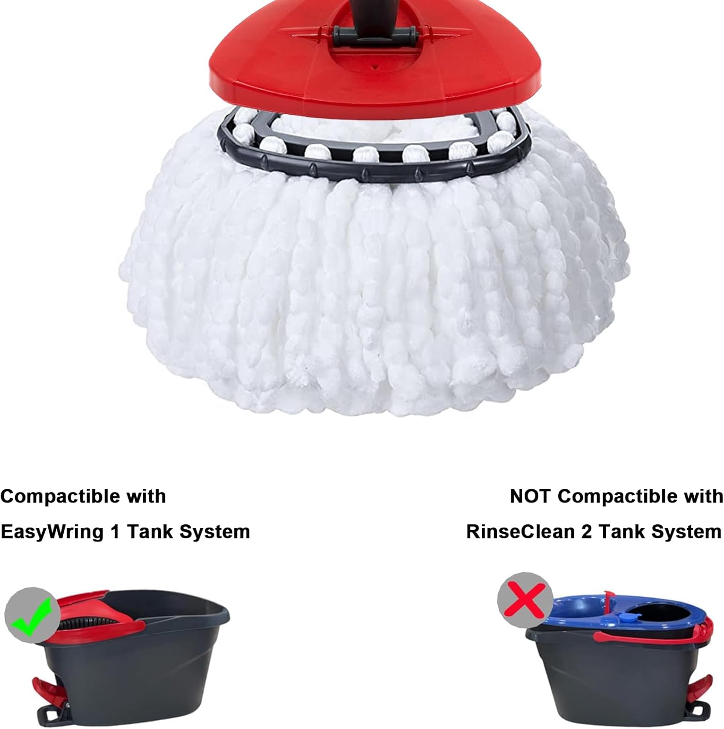 4 Pack HANZENMA Mop Replacement Heads for O-Cedar EasyWrin Spin Mop