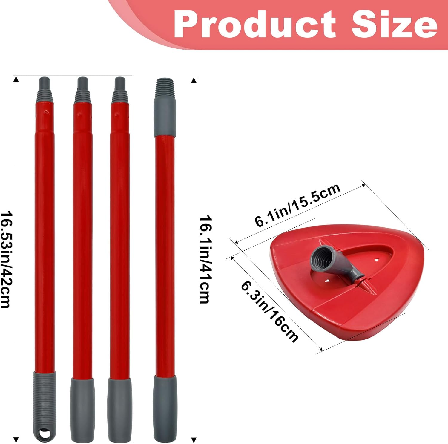 Hezane 4-Section Spin Mop Handle Base Set