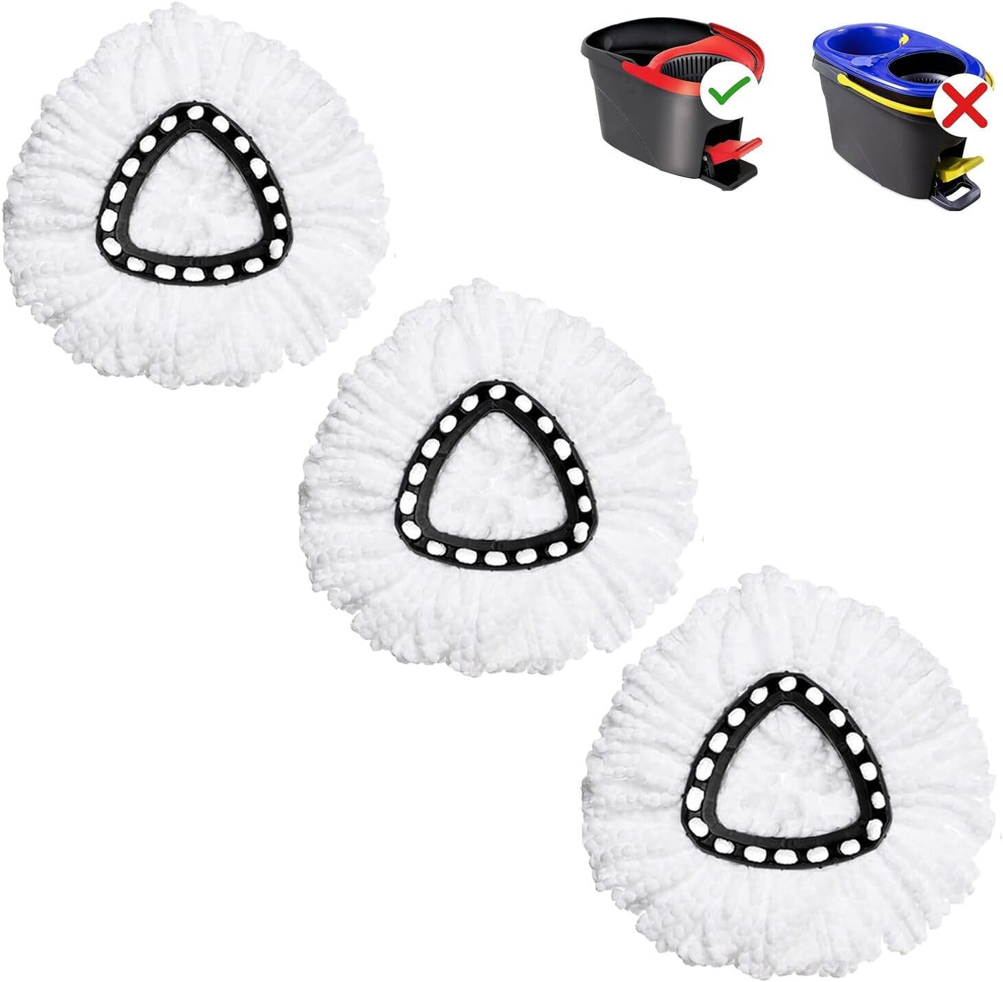 CCMRCQ Spin Mop Replacement Head 3 Pack