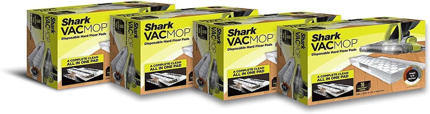 Shark VMP40 VacMop Disposable Hard Floor Pads 10 Count Pack of 4