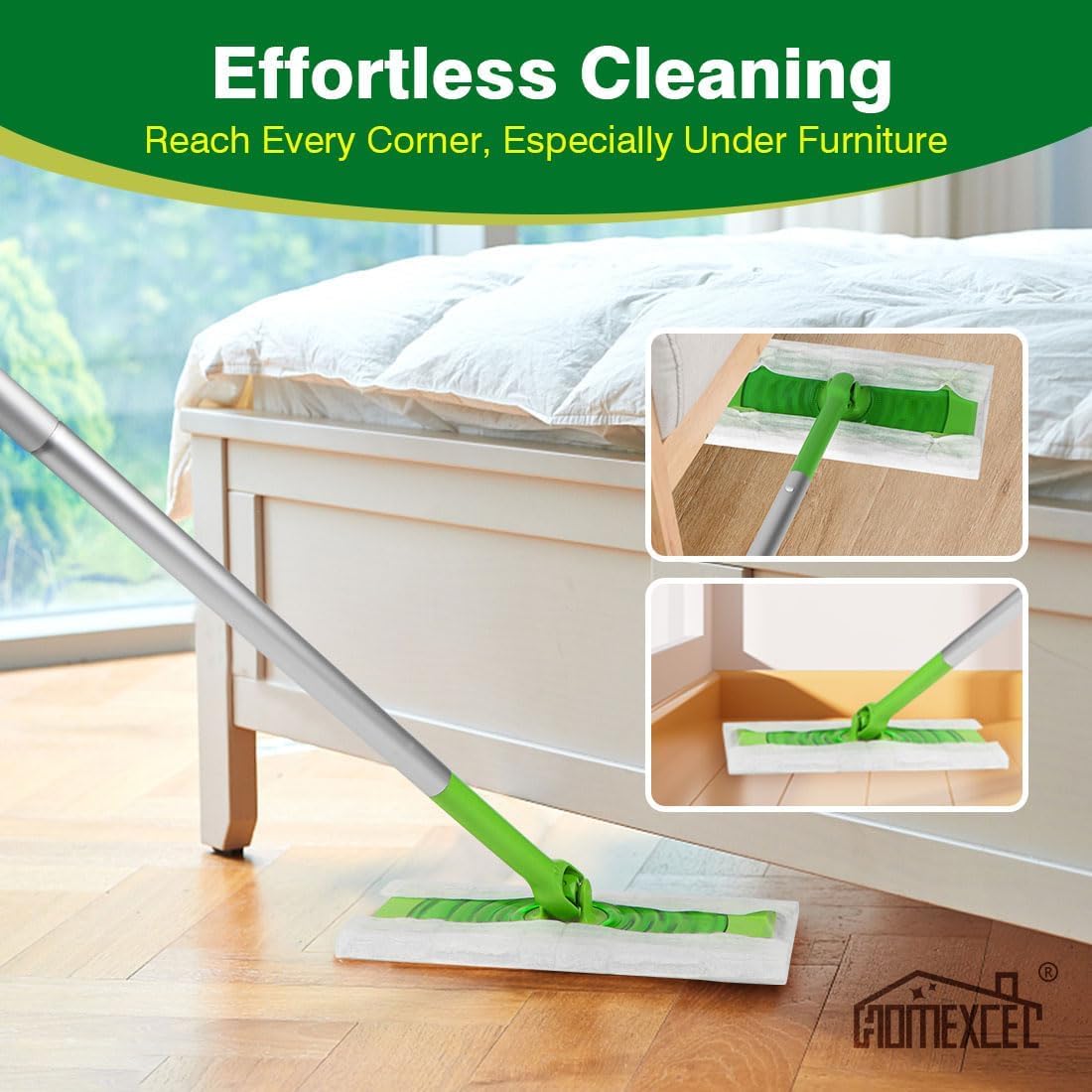 HOMEXCEL Dry Mopping Pads 120 Count for Swiffer Sweeper