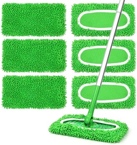 6Pcs Reusable Microfiber Mop Pads for Swiffer Flat Mops