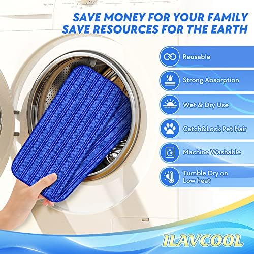 ILAVCOOL 6 Pack Reusable Mop Pads for Swiffer Wet Jet 1