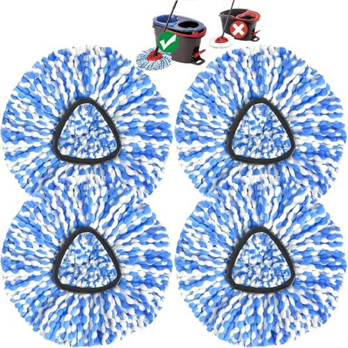 HANZENMA Spin Mop Replacement Head 4 Pack