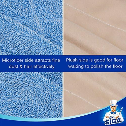 MRSIGA Professional Microfiber Mop Refills Pack of 3 42cm x 23cm