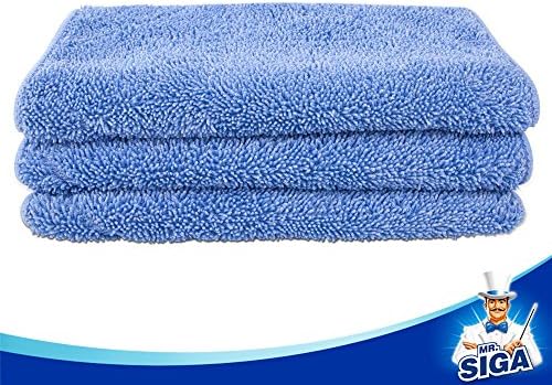 MRSIGA Professional Microfiber Mop Refills Pack of 3 42cm x 23cm