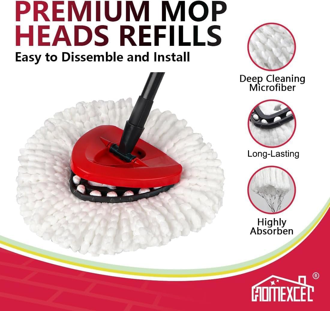 HOMEXCEL 6-Pack Mop Heads for O-Cedar EasyWring Spin Mop