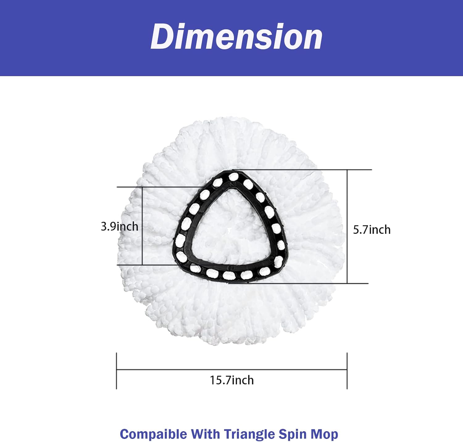 Higfra Spin Mop Refill 6 Pack Microfiber Replacement Head