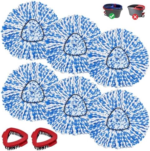 GFRED Spin Mop Refill Scrub Brush Replacement Heads for O Cedar RinseClean
