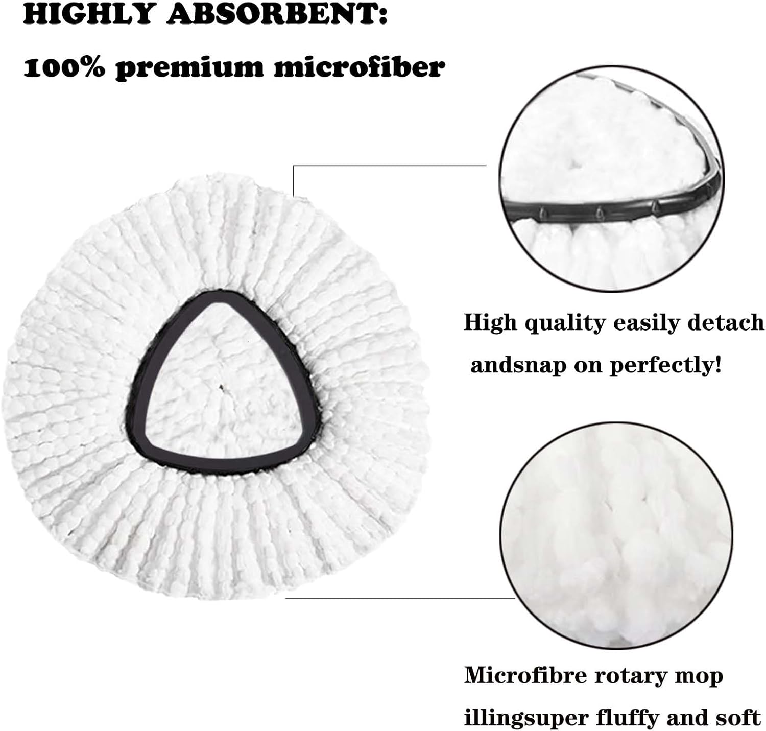Fazlynyi 4 Pack Mop Replacement Heads for O-Ceda