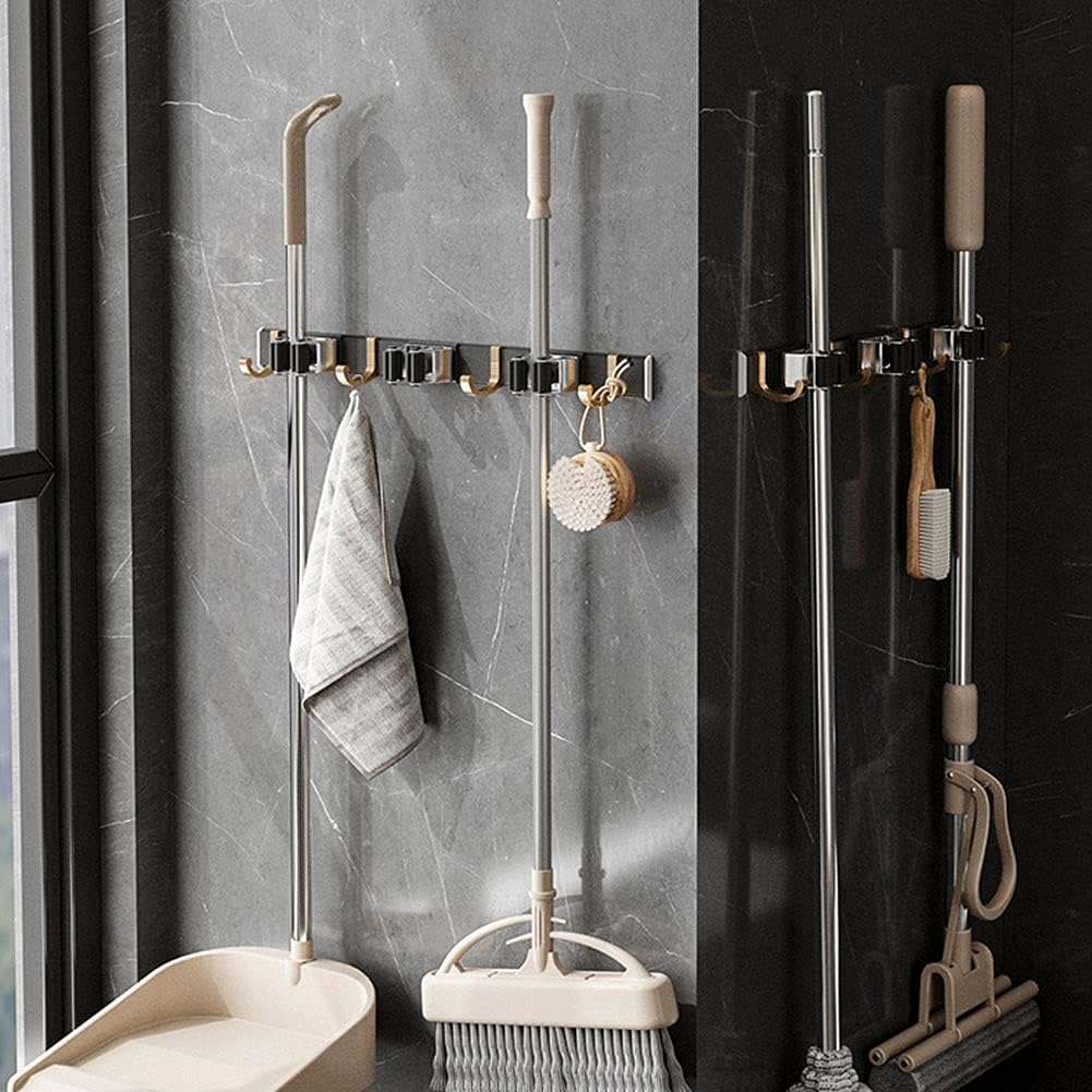 SHIJINHAO Wall-Mounted Mop Hook with Slide Mechanism