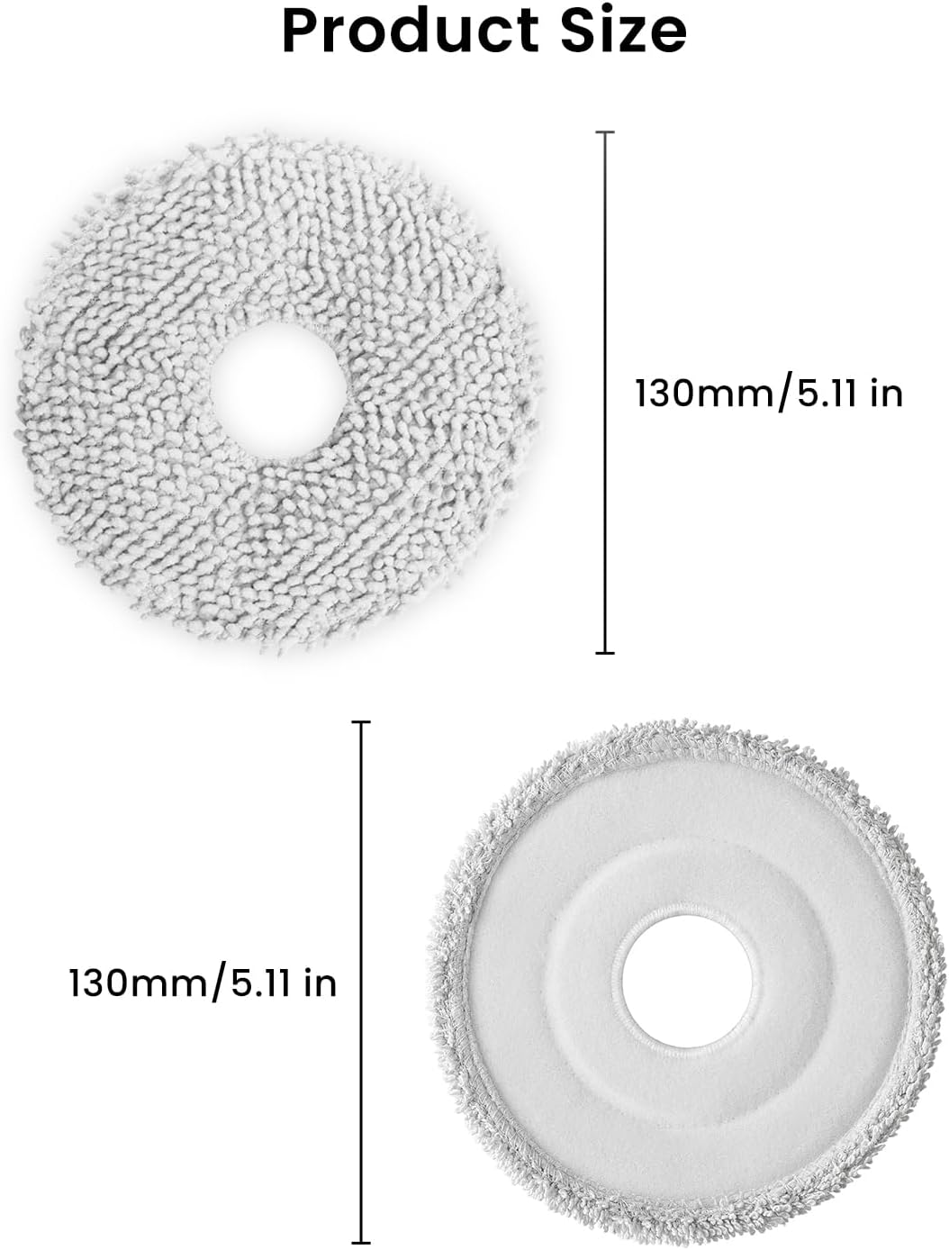 6Pcs Microfiber Mop Cloths for Roborock Robot Vacuums
