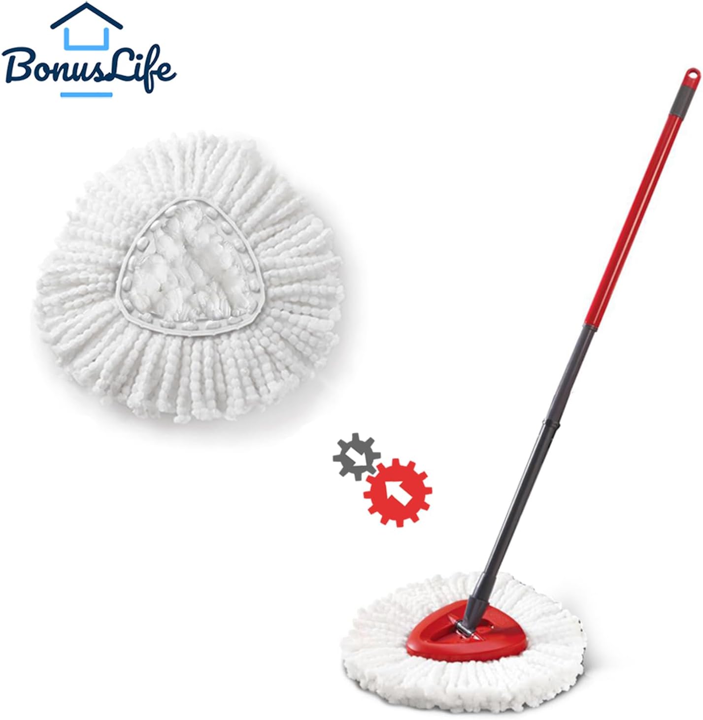 BonusLife 2-Pack Mop Head for EasyWring 1-Tank Spin Mop System
